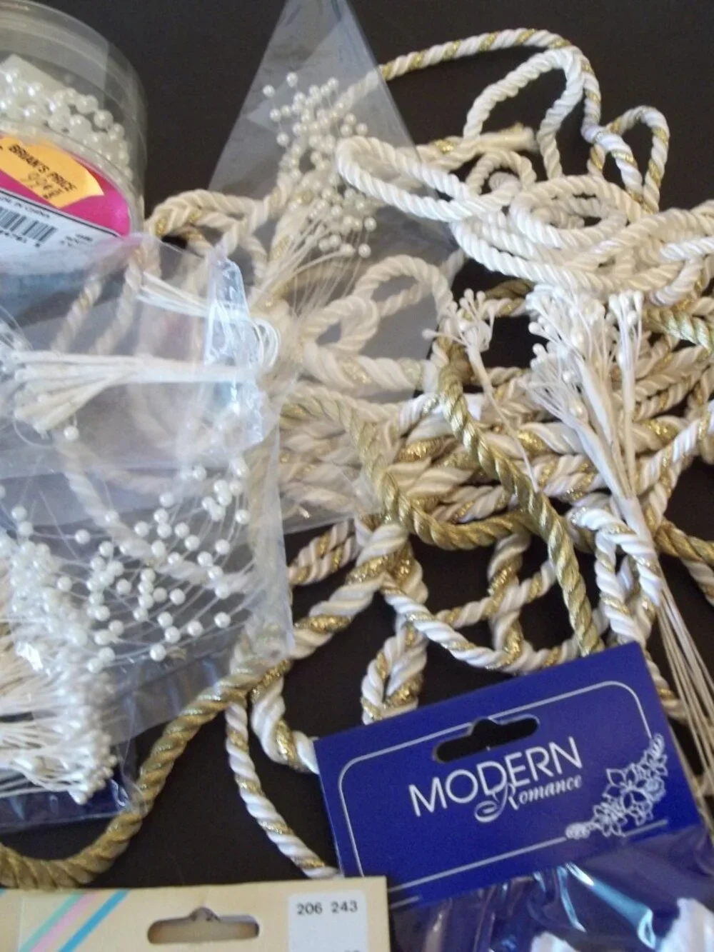 Vintage Beading Floral Sprays, Wedding Bridal Craft Supplies, Lot